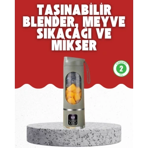 Tip-C Şarjlı 12 Bıçaklı Blender – Taşınabilir Şarjlı Meyve Sıkacağı