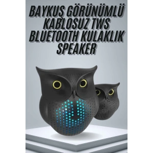 TWS Bluetooth Hoparlör Baykuş Tasarımlı Taşınabilir RGB Işıklı Uzun Pil Ömrü