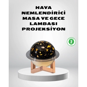 USB Projeksiyon Gece Lambası ve Hava Nemlendirici – Aromaterapi Destekli, Taşınabilir Mini