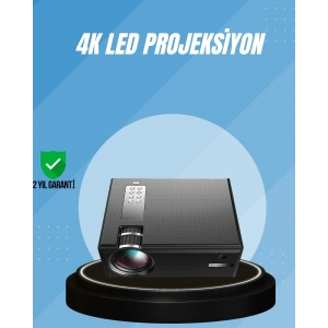 Yüksek Parlaklıkta Projeksiyon Cihazı – 1080p Destekli, Taşınabilir Ev Sineması Sistemi