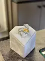 Sitrin Taşlı Pırlanta Montürlü Yüzük