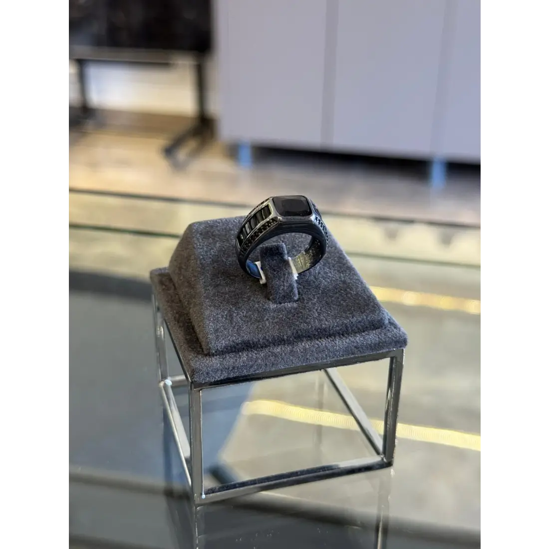 Siyah Taşlı Erkek Yüzük