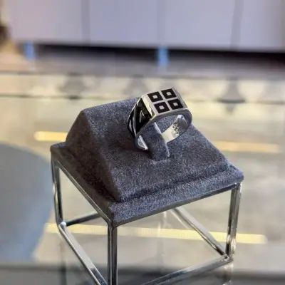 Kare Desenli Erkek Yüzük