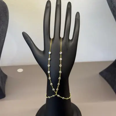 Çift Sıralı Taşlı Altın Kaplama Şahmeran