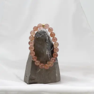 Çilek Kuvars Doğal Taş Bileklik (8mm)