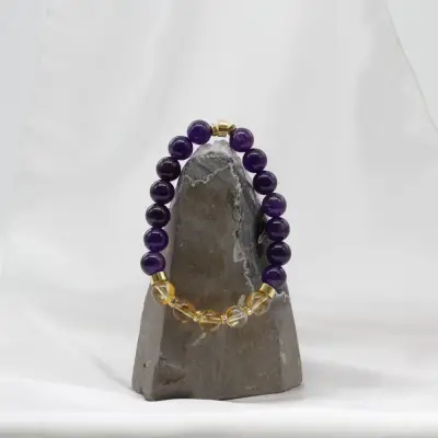 Ametist Sitrin Doğal Taş Bileklik (8mm)