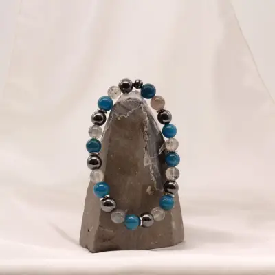 Labradorit, Apatit, Hematit Doğal Taş Bileklik (8mm)