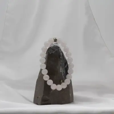 Pembe Kuvars Doğal Taş Bileklik