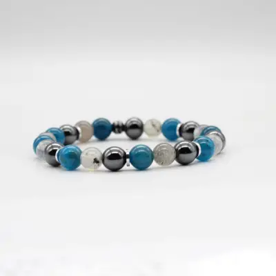 Apatit, Labradorit, Hematit Doğal Taş Bileklik