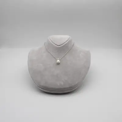 İnci ve Tek Taş Kolye Gümüş