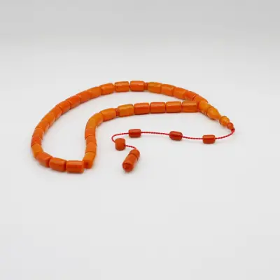 Sıkma Kehribar Turuncu Tesbih