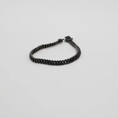 Siyah Taşlı Zincir Bileklik
