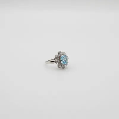 Aquamarin Taşlı Gümüş Yüzük