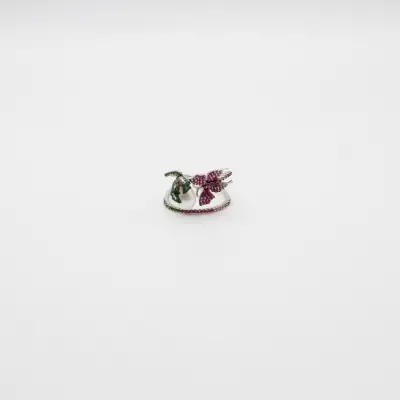 Kelebekli İnci Gümüş Yüzük