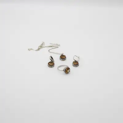 Zultanit Taşlı Üçlü Set