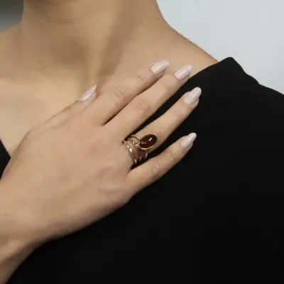 Akik Taşlı Yüzük