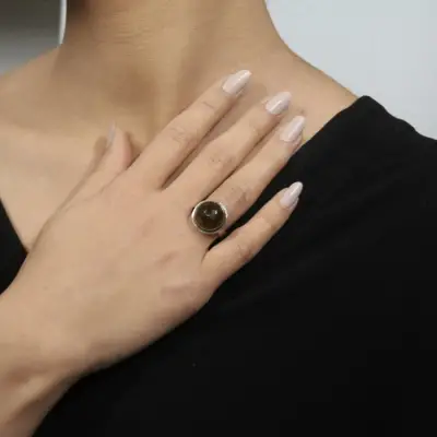 Dumanlı Kuvars Taşlı Yüzük