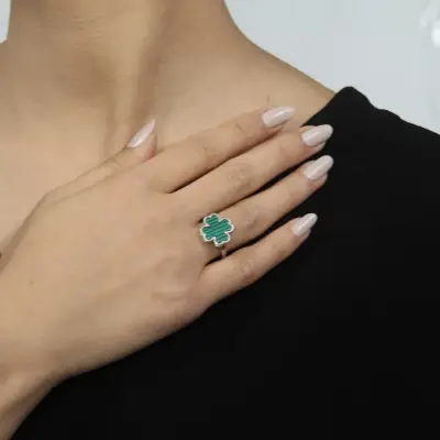 Markazit Taşlı Yonca Yüzük