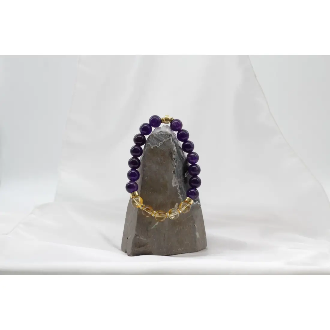 Ametist Sitrin Doğal Taş Bileklik (8mm)