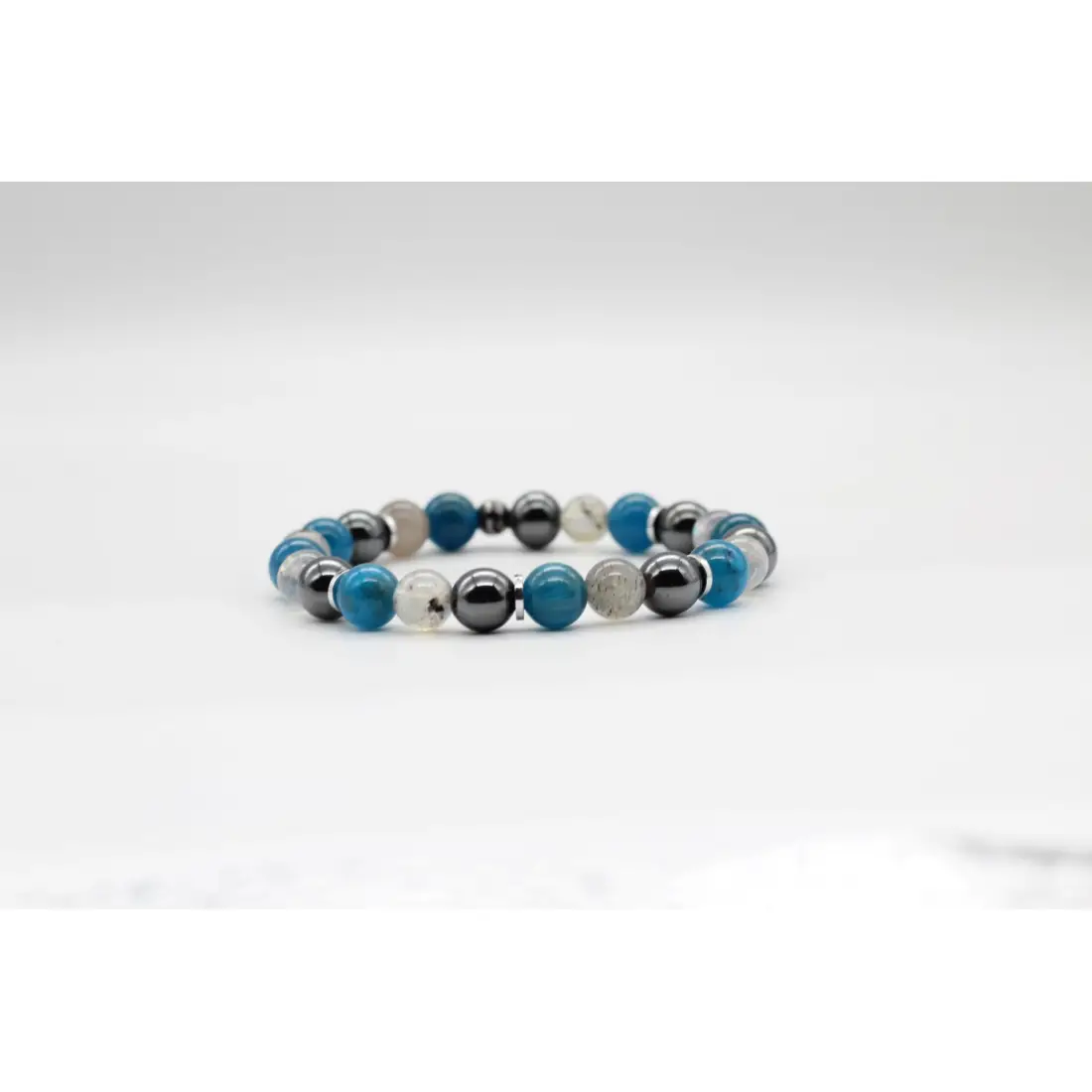 Apatit, Labradorit, Hematit Doğal Taş Bileklik