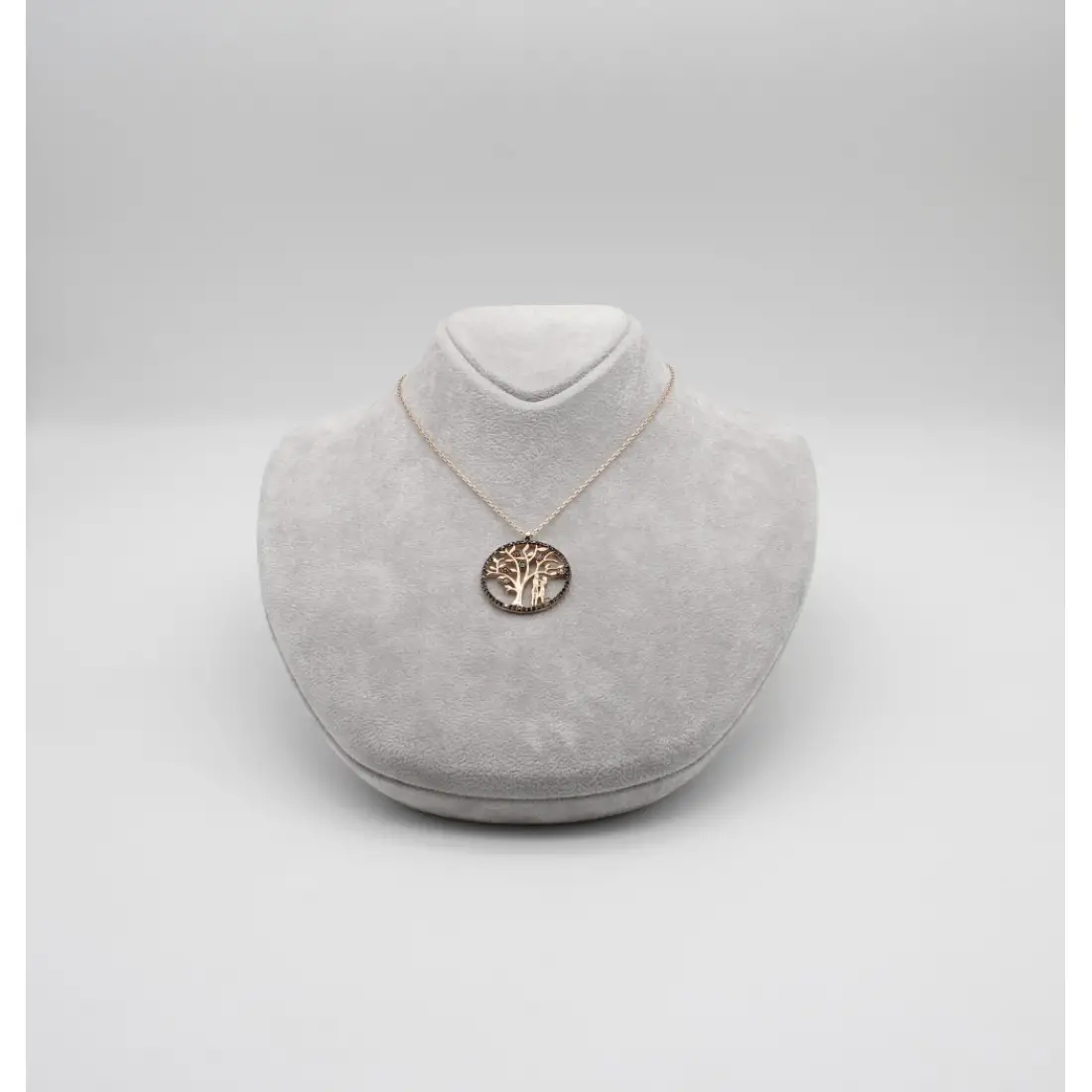 Siyah Taşlı Yaşam Ağacı Kolye