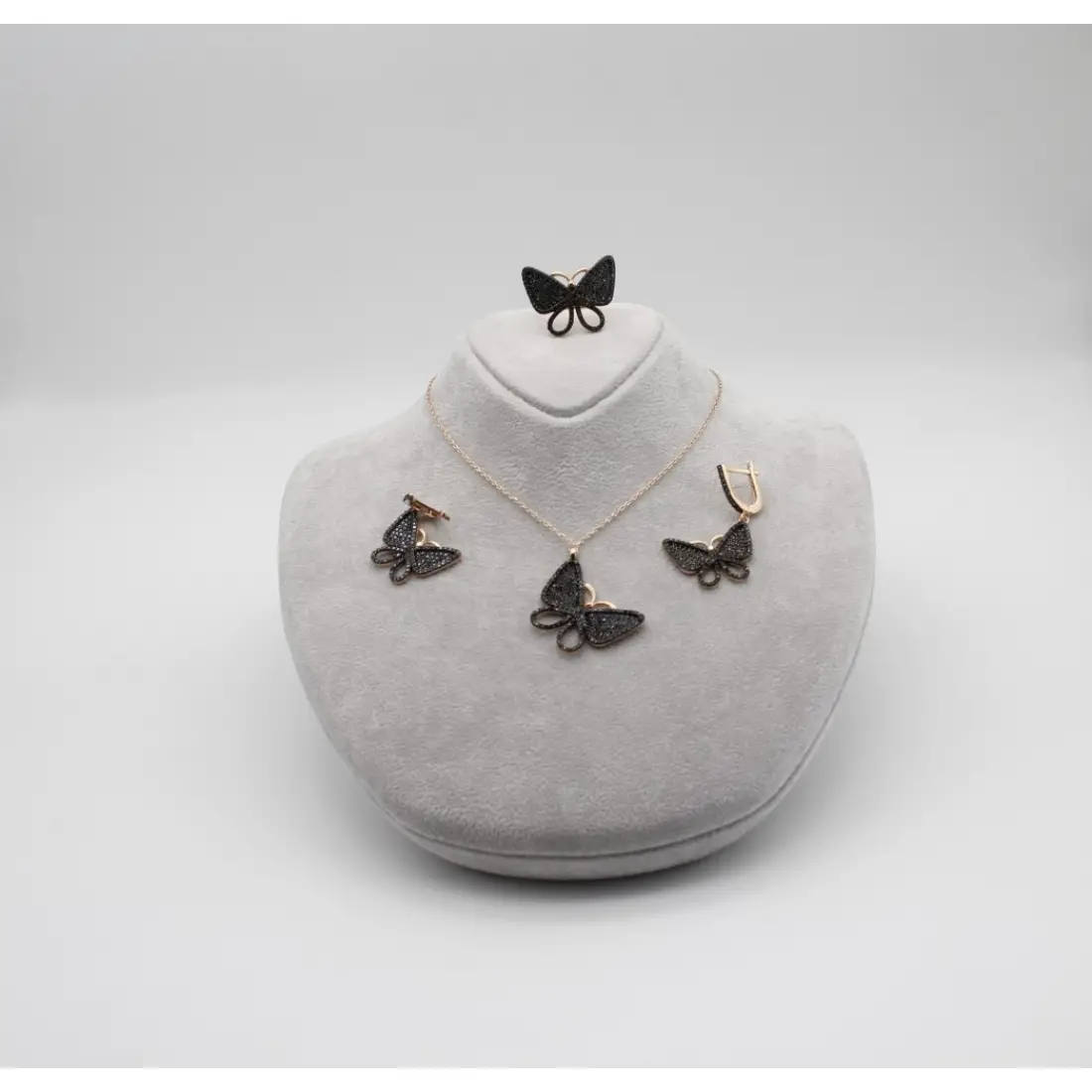 Rose Gümüş Kelebek Set