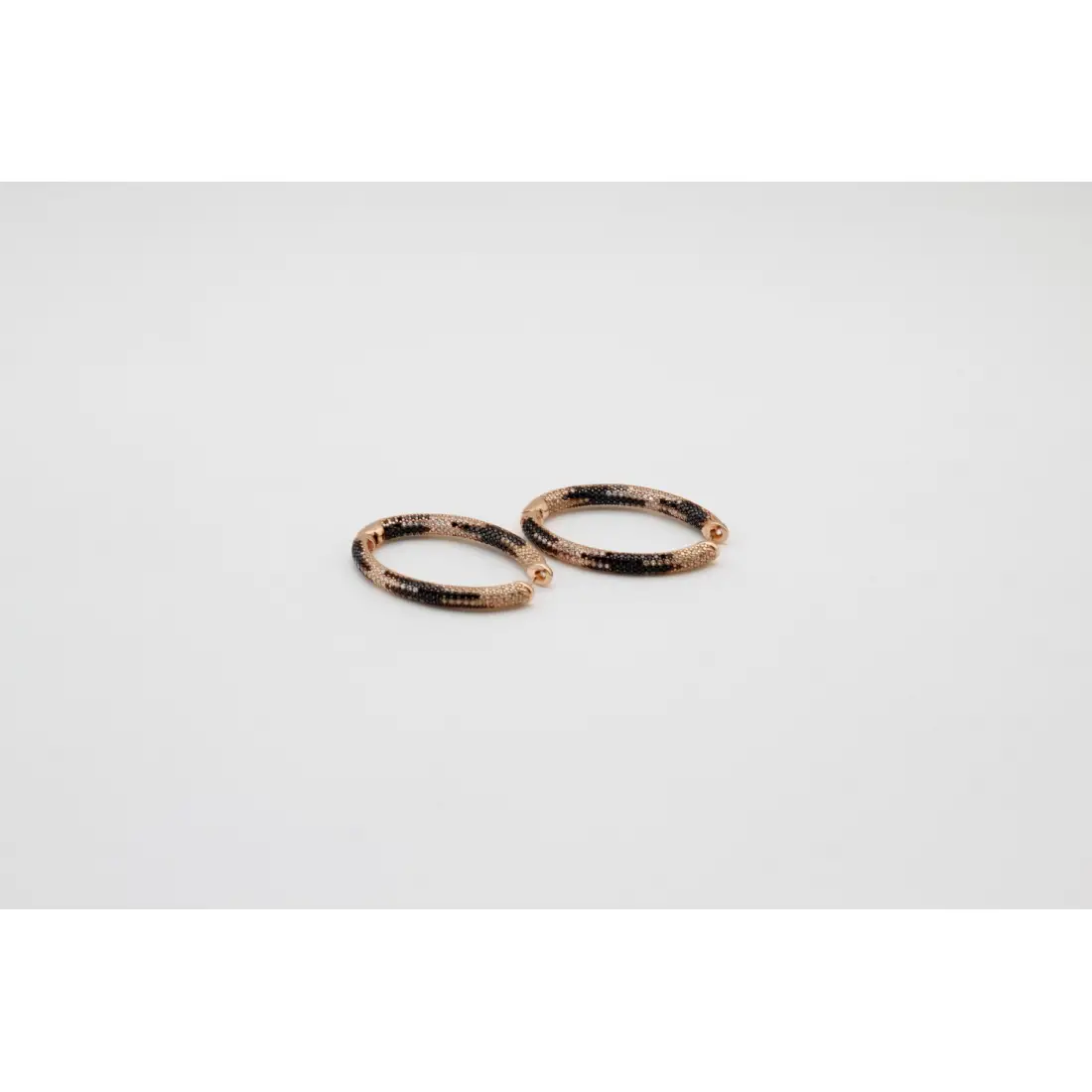 Taşlı Rose Halka Küpe