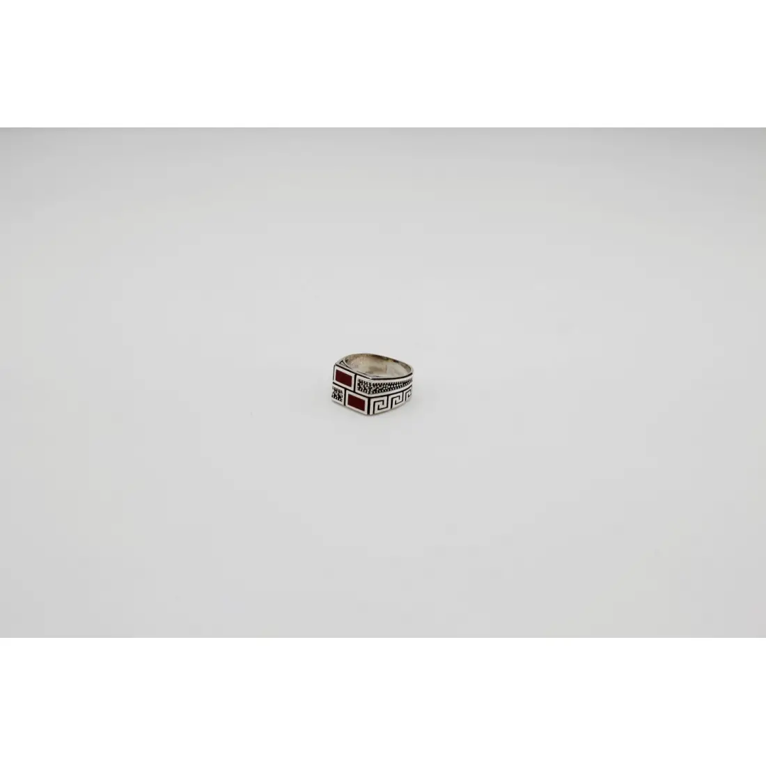 Akik Taşlı Desenli Erkek Yüzüğü