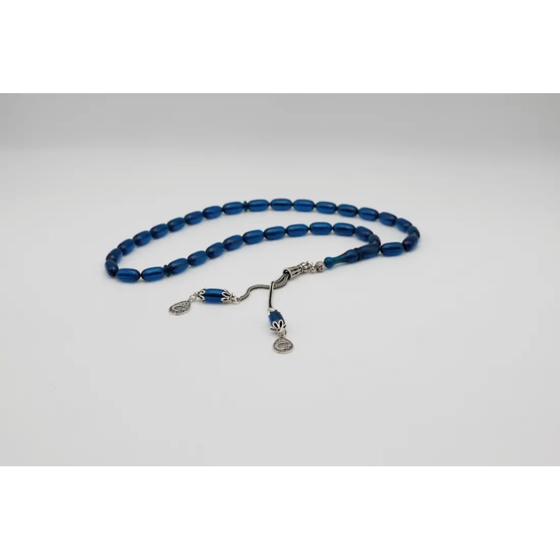 Sıkma Kehribar Gümüş İmameli Tesbih