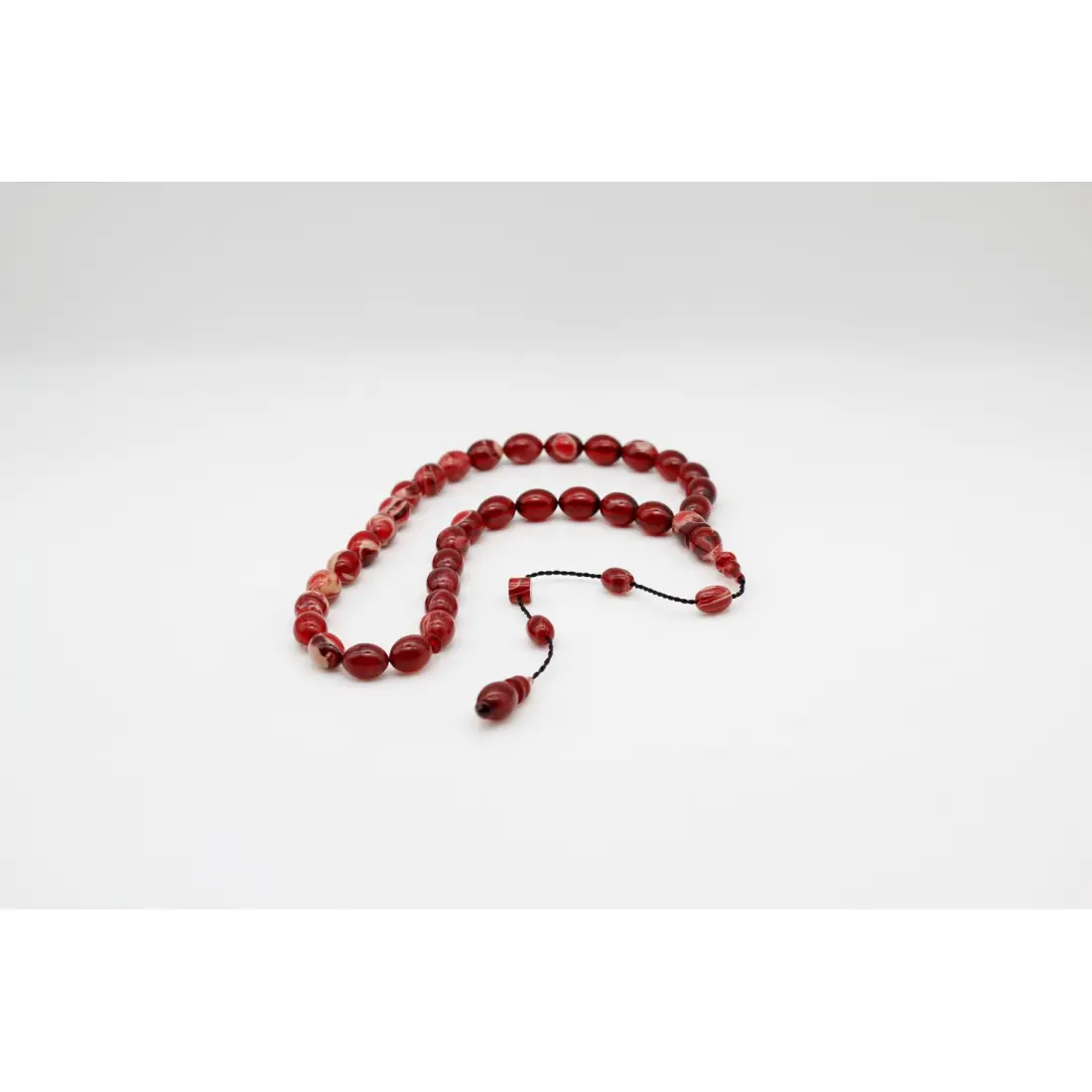 Sıkma Kehribar Tesbih Kırmızı