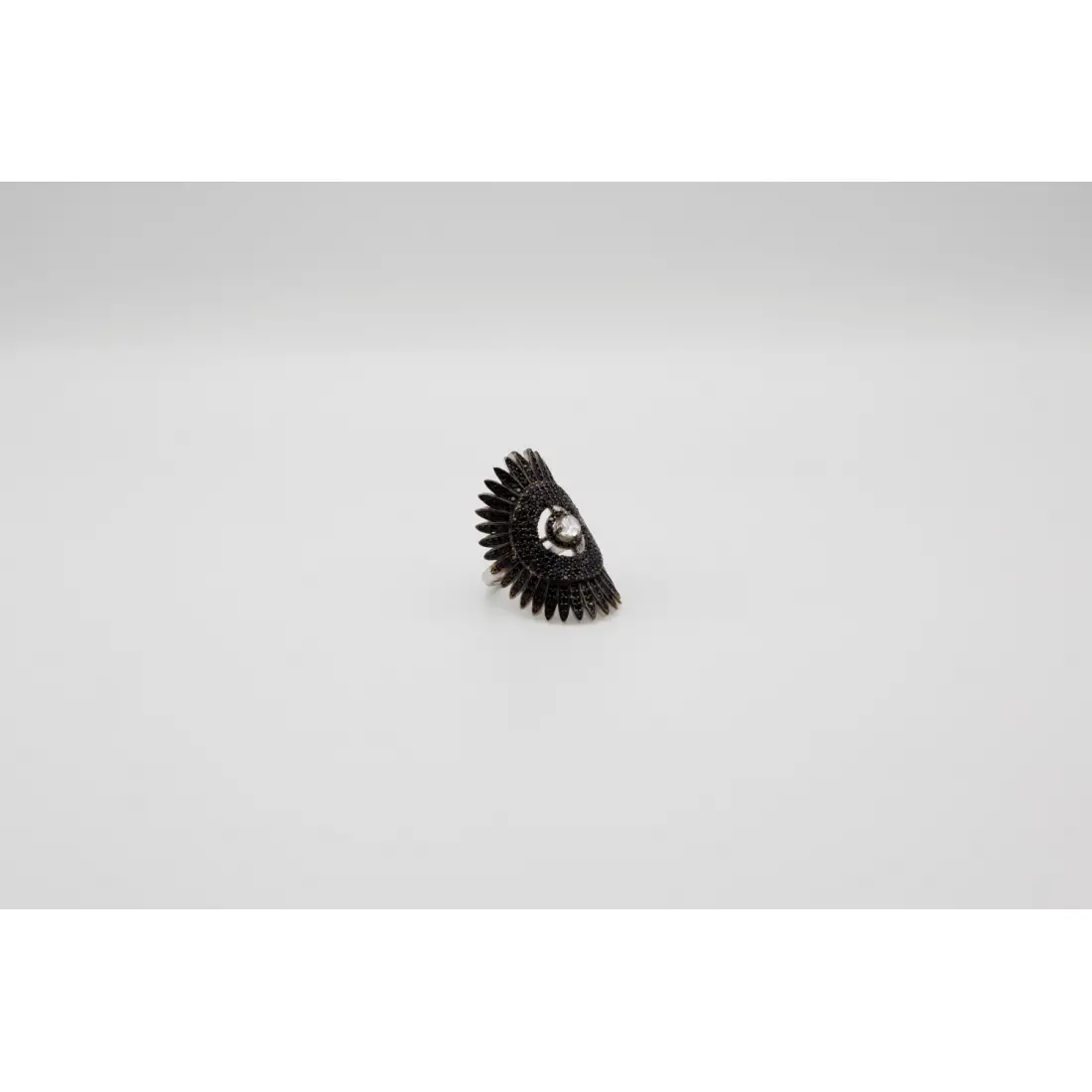 Siyah Papatya Gümüş Yüzük