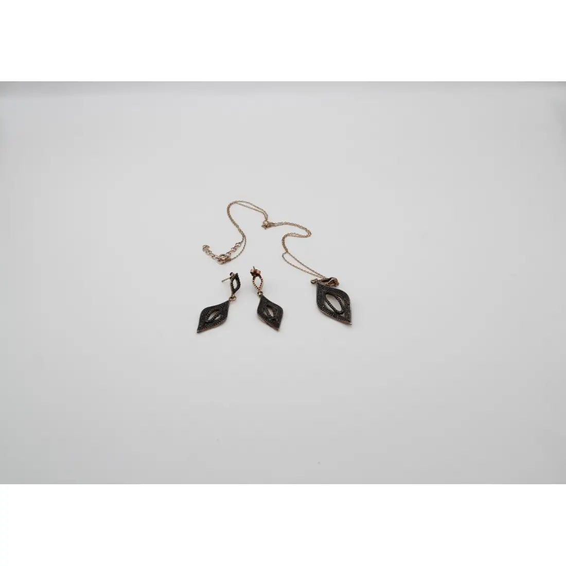 Kolye, Küpe Gümüş Set (rose)