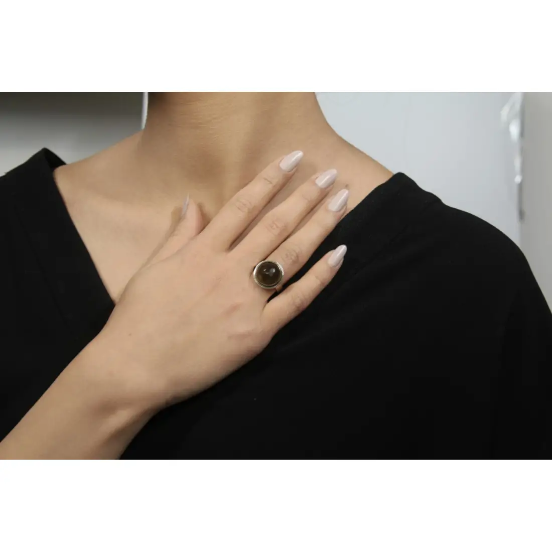 Dumanlı Kuvars Taşlı Yüzük