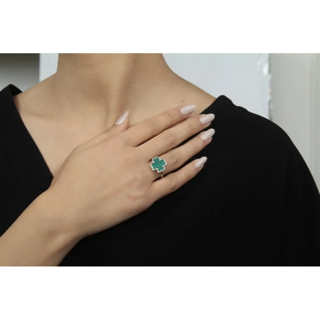 Markazit Taşlı Yonca Yüzük