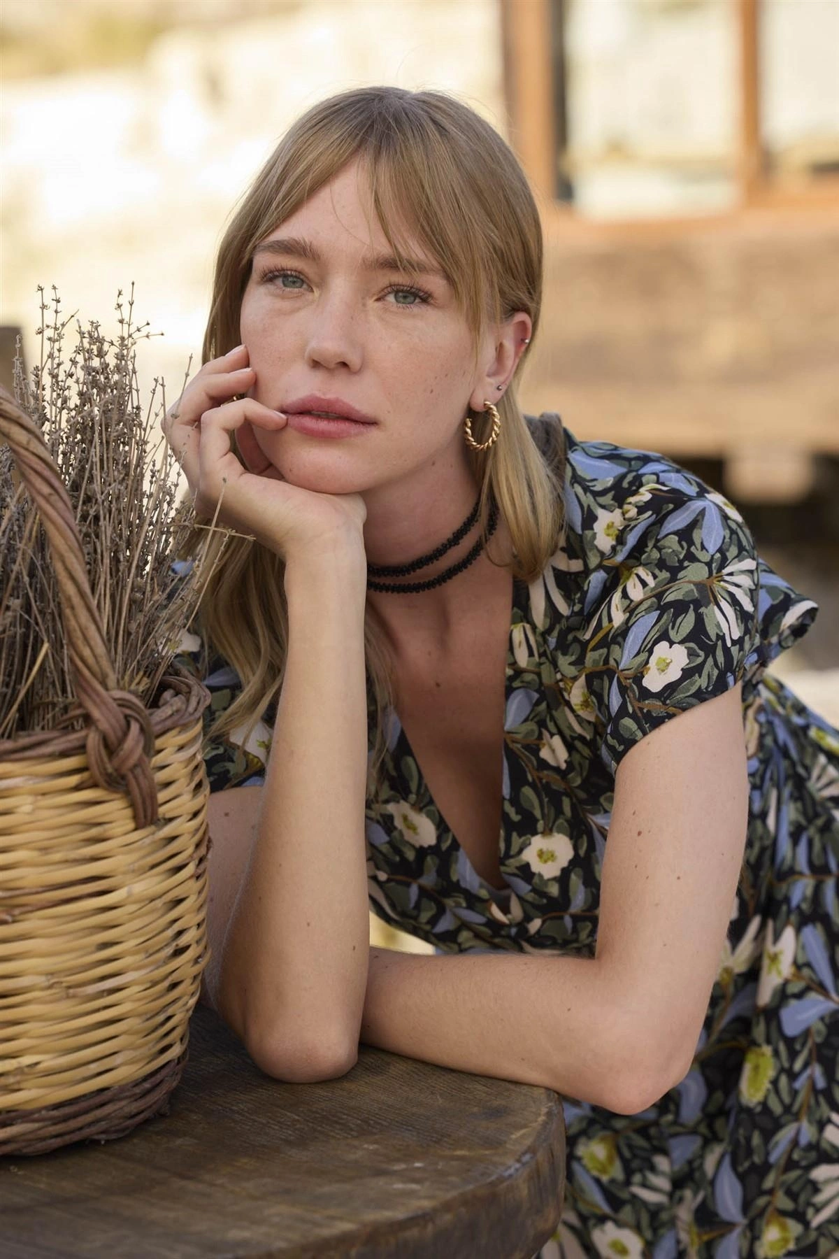 %100 Viskon Desenli Önden Düğmeli Elbise