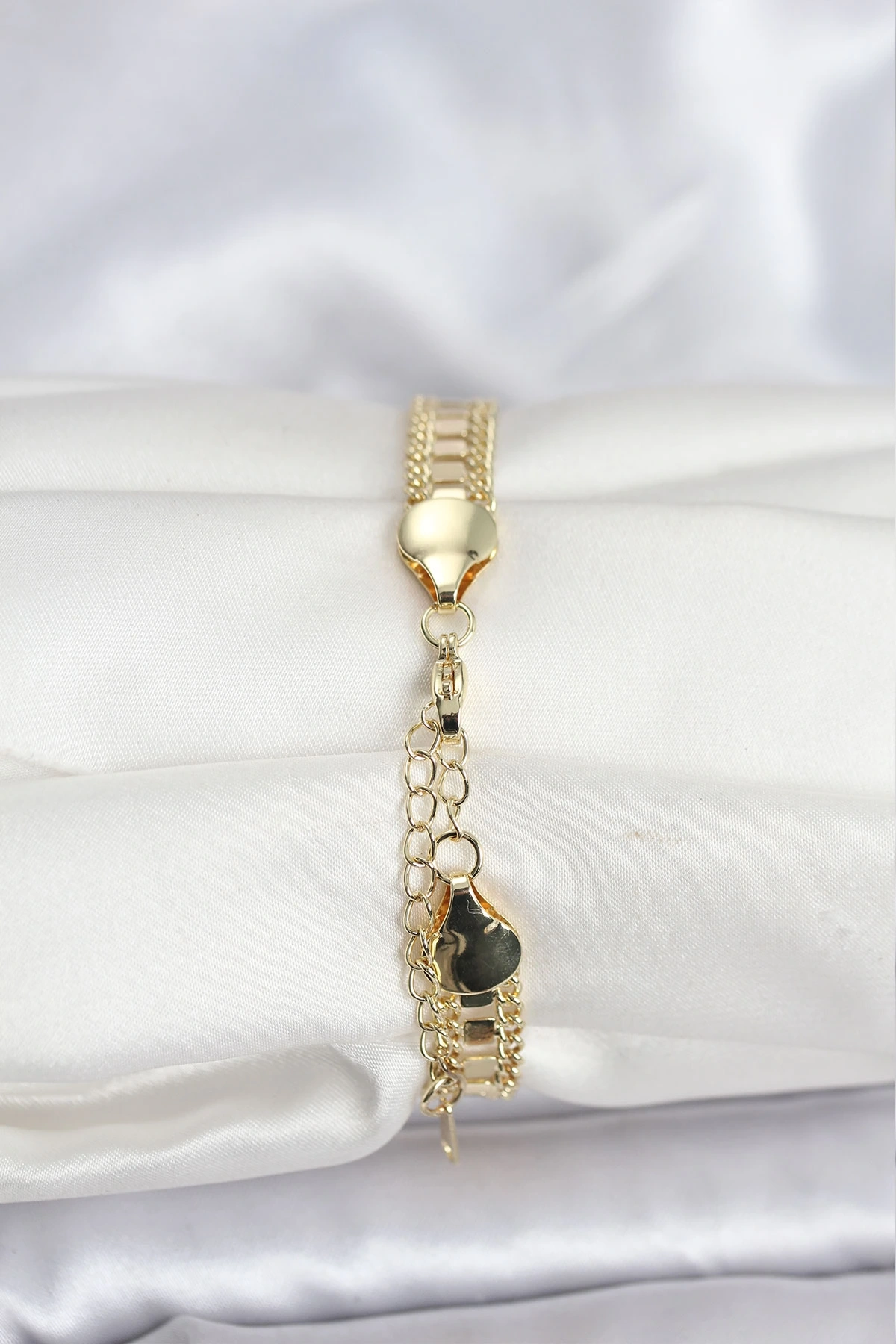 316L Çelik Gold Renk Pullu Zincir Model Kadın Bileklik