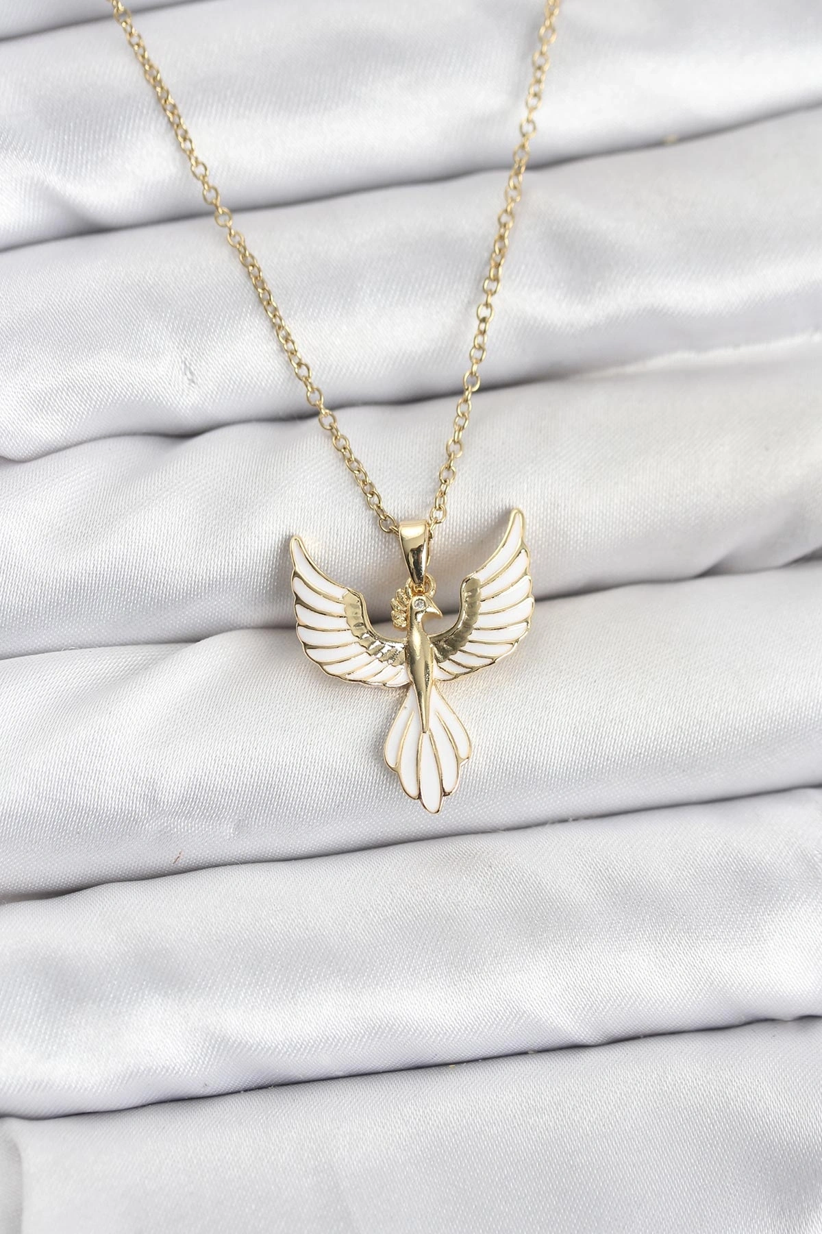 316L Çelik Zincir Gold Renk Anka Kuşu Model Kadın Kolye