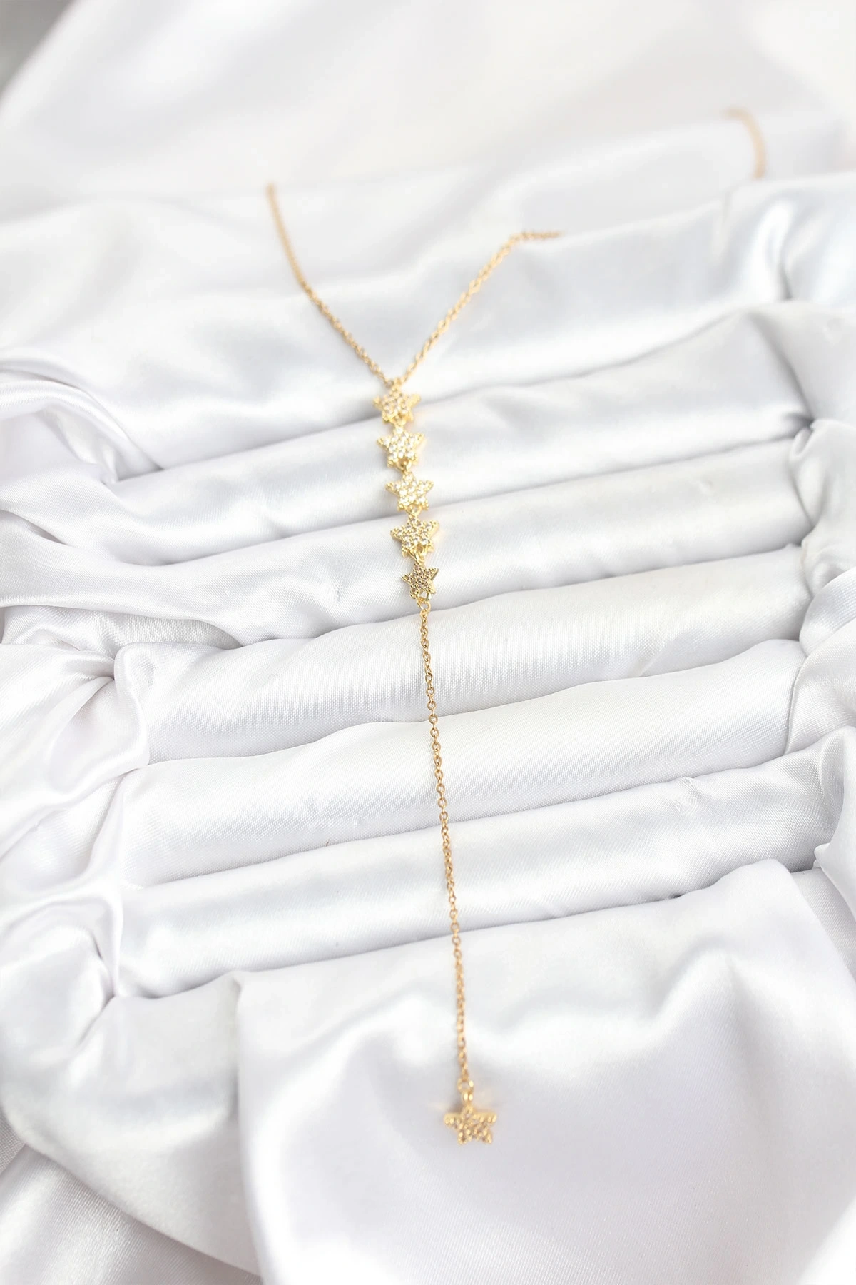 316L Çelik Zincir Gold Renk Yıldız Model Y Kolye