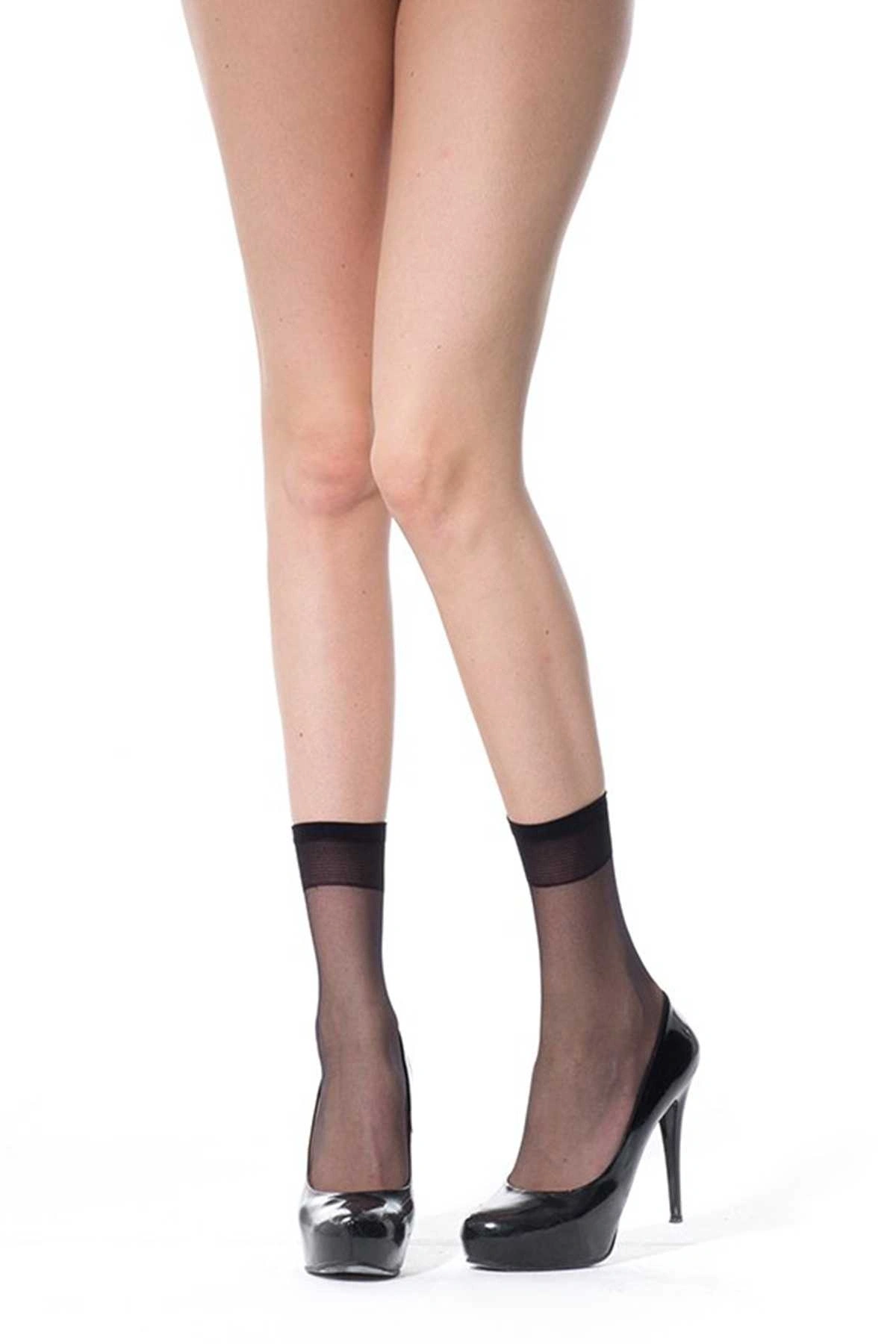 6 Adet İnce Soket Çorap 20 Denye 500 Siyah