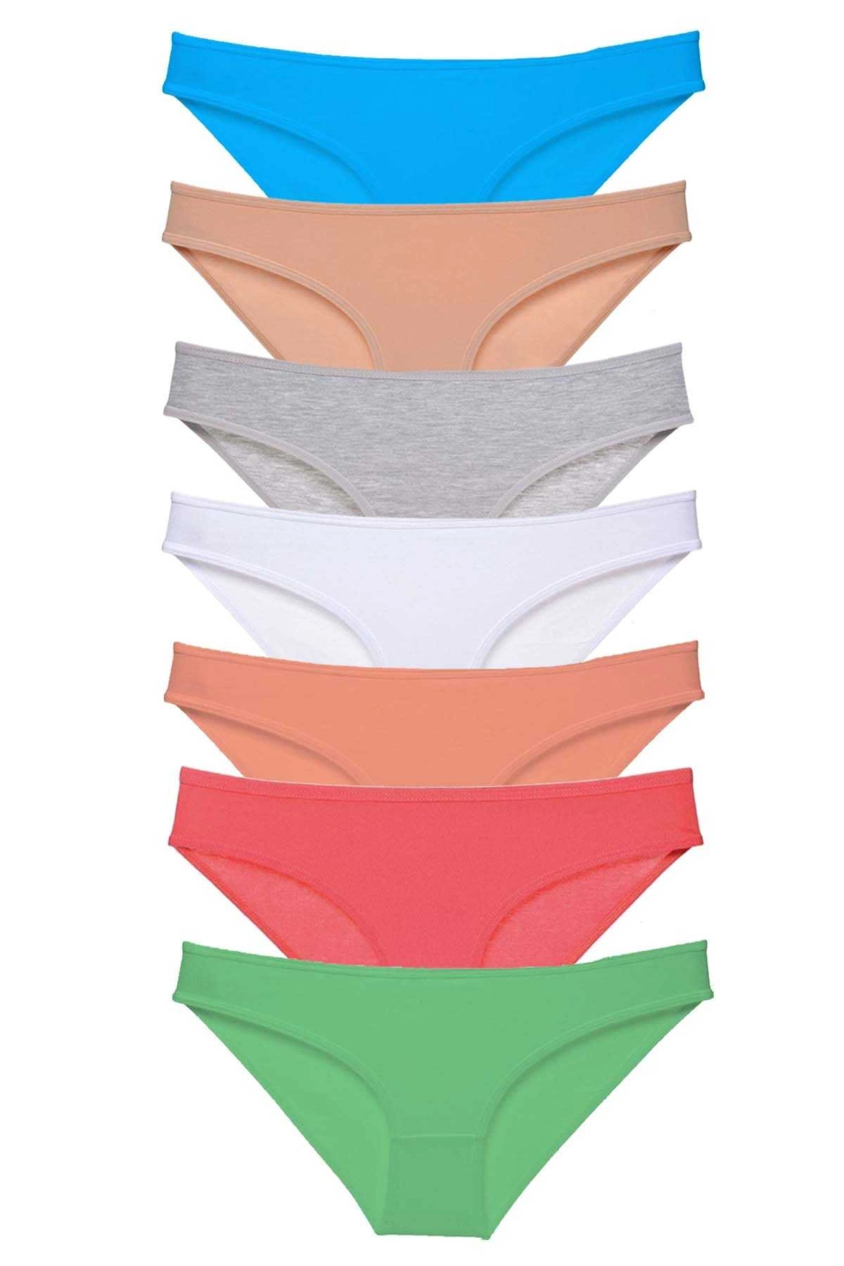 7 Adet Süper Eko Set Likralı Kadın Slip Külot Set 6