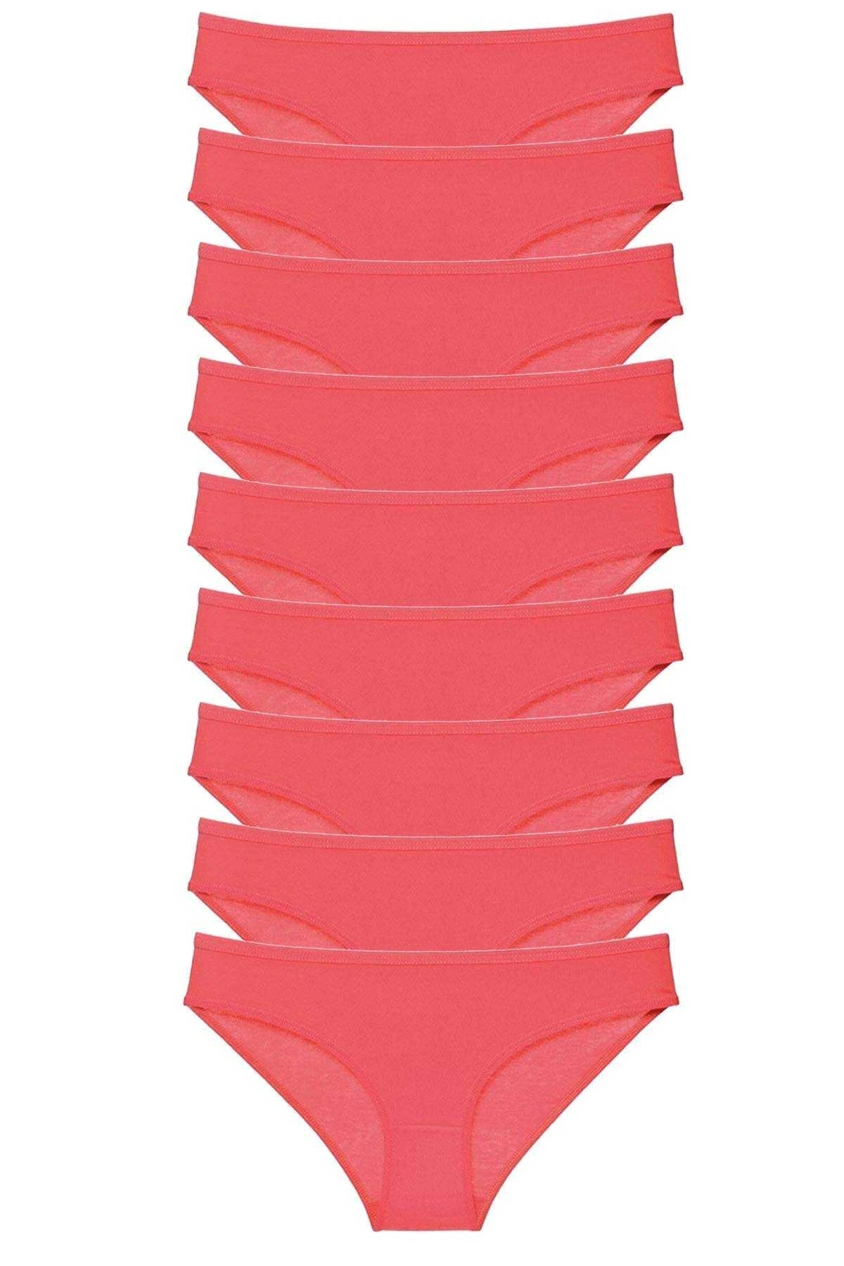 9 Adet Süper Eko Set Likralı Kadın Slip Külot Fuşya