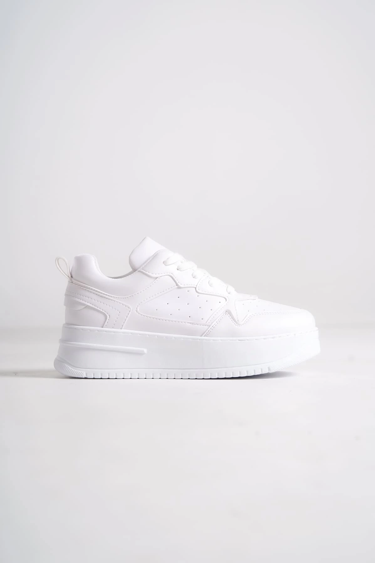 ALESSI Bağcıklı Ortopedik Taban Kadın Sneaker Spor Ayakkabı BT - Beyaz