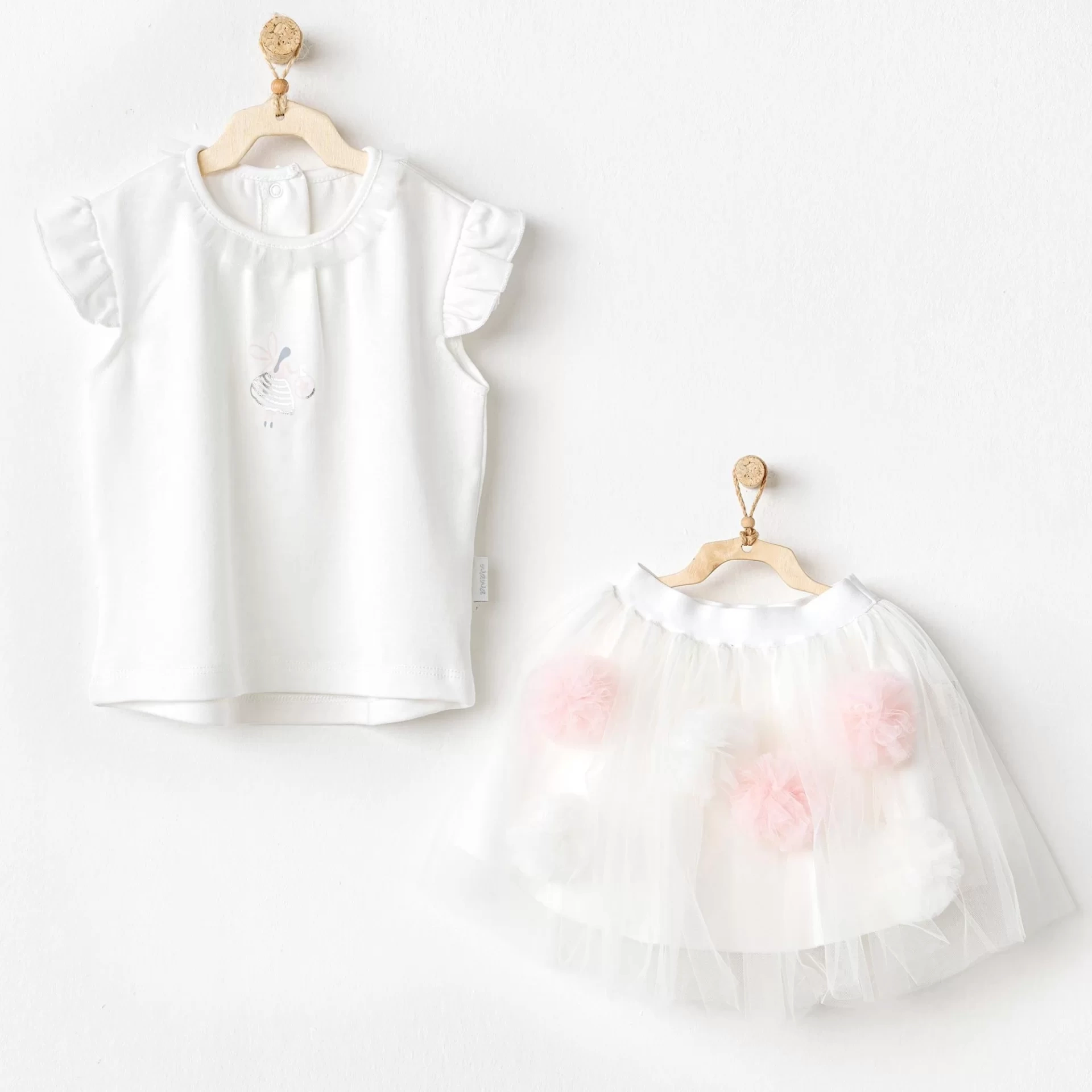 Andywawa Ac24503 Petit Love 2li Bebek Takım Ekru