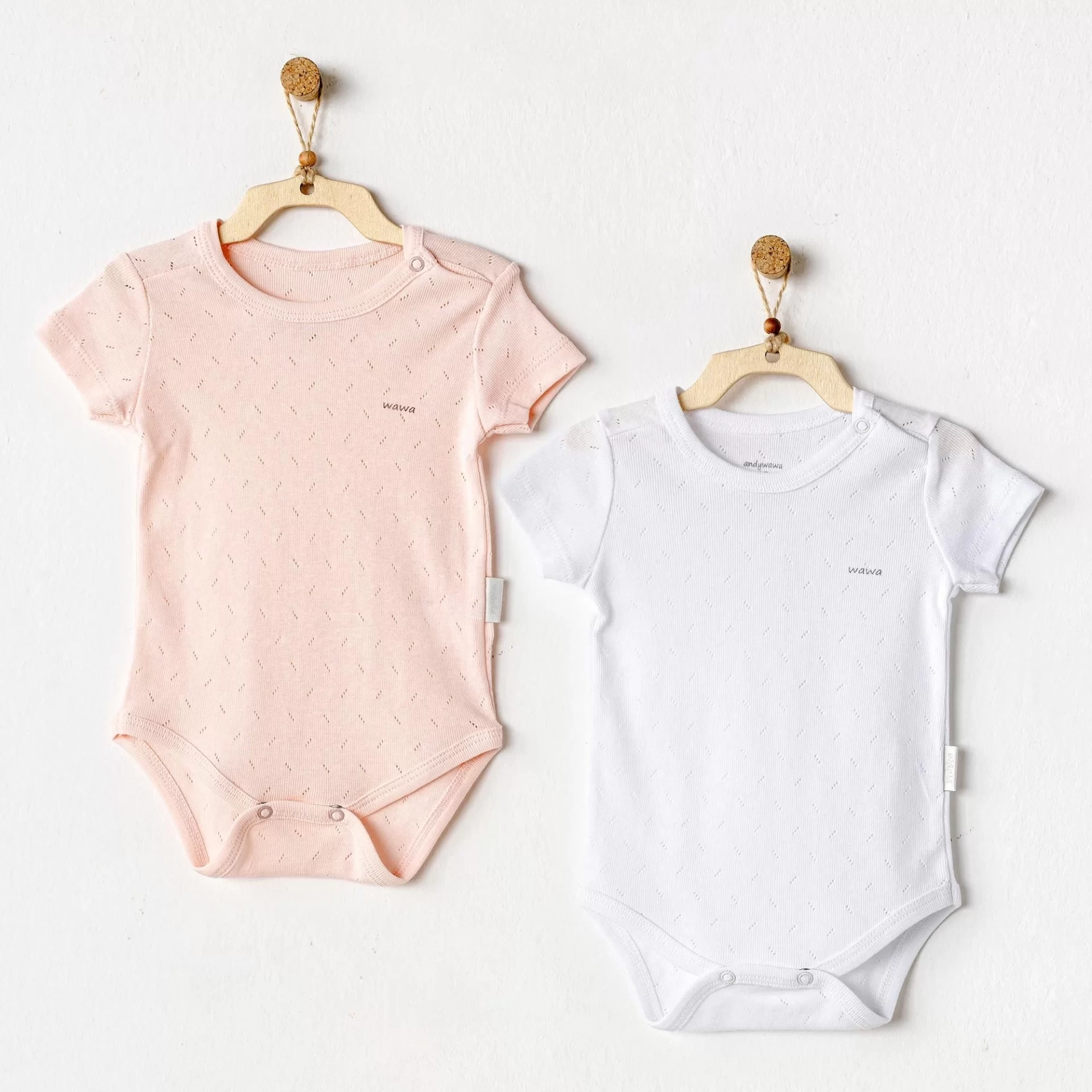 Andywawa Ac25554 Sleeve Jacquard 2li Basic Body Pink White