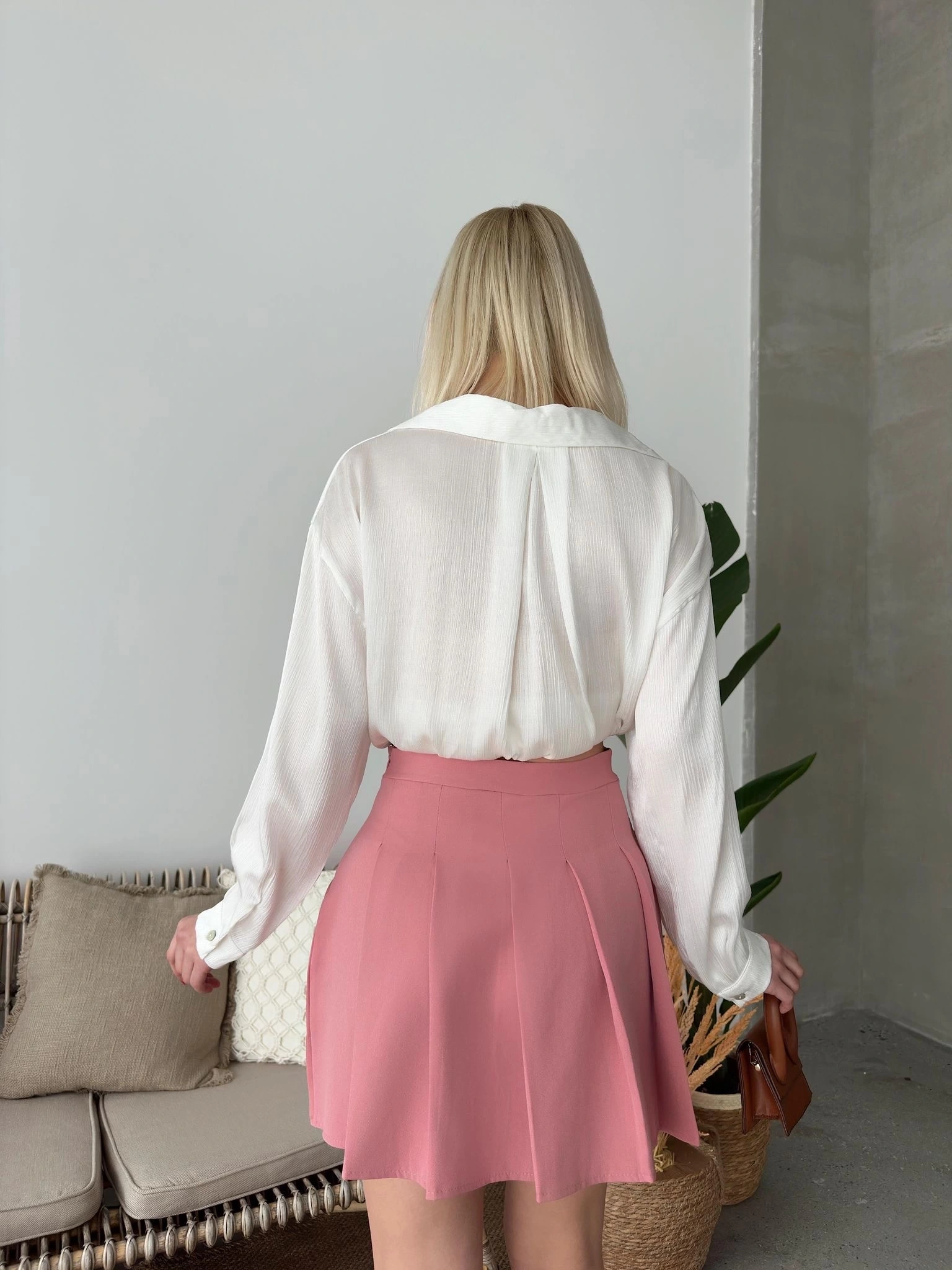 Atlas belden Pileli etek s24930