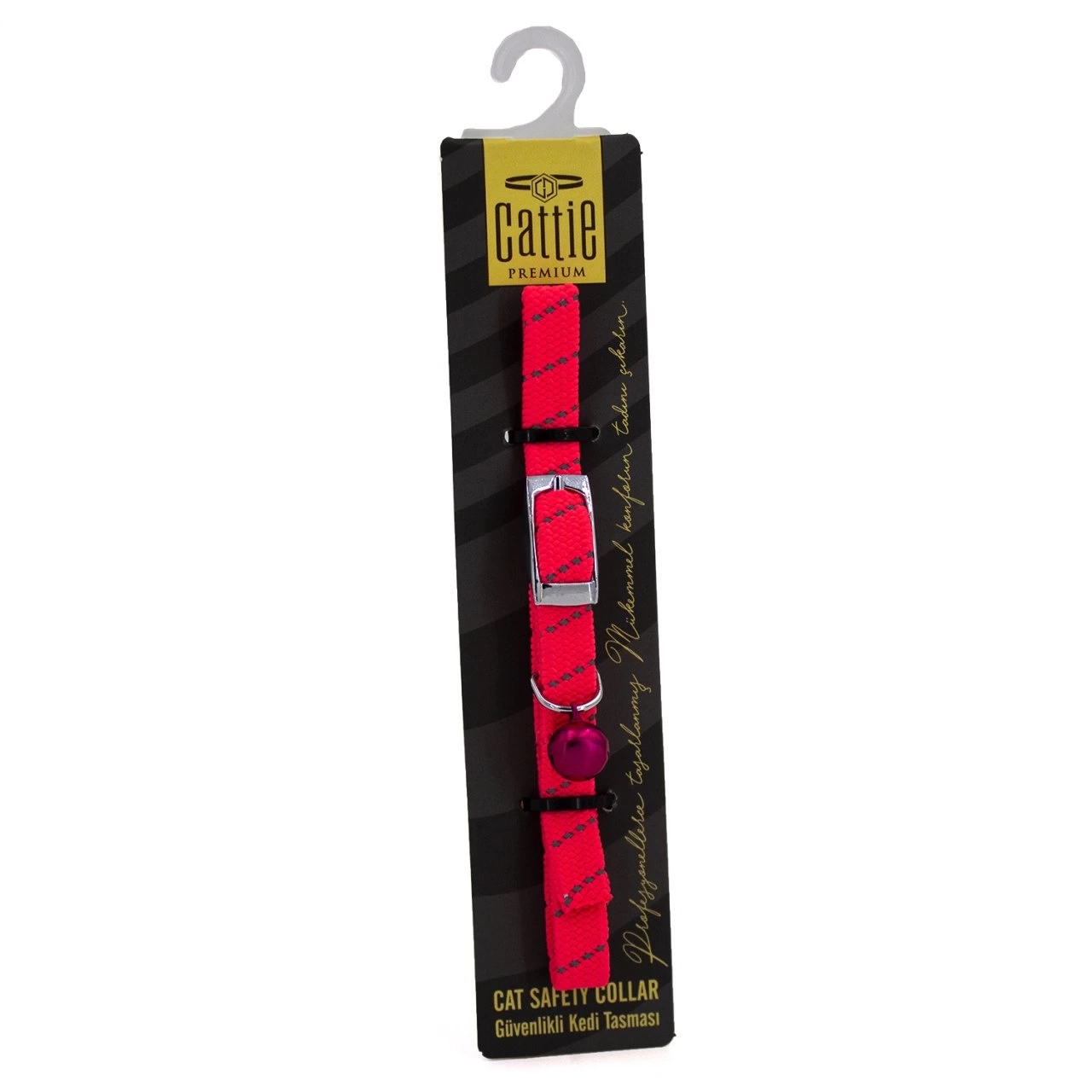 Ayarlanabilir Elastik Kedi Boyun Tasması 1 cm x 30 cm Pembe