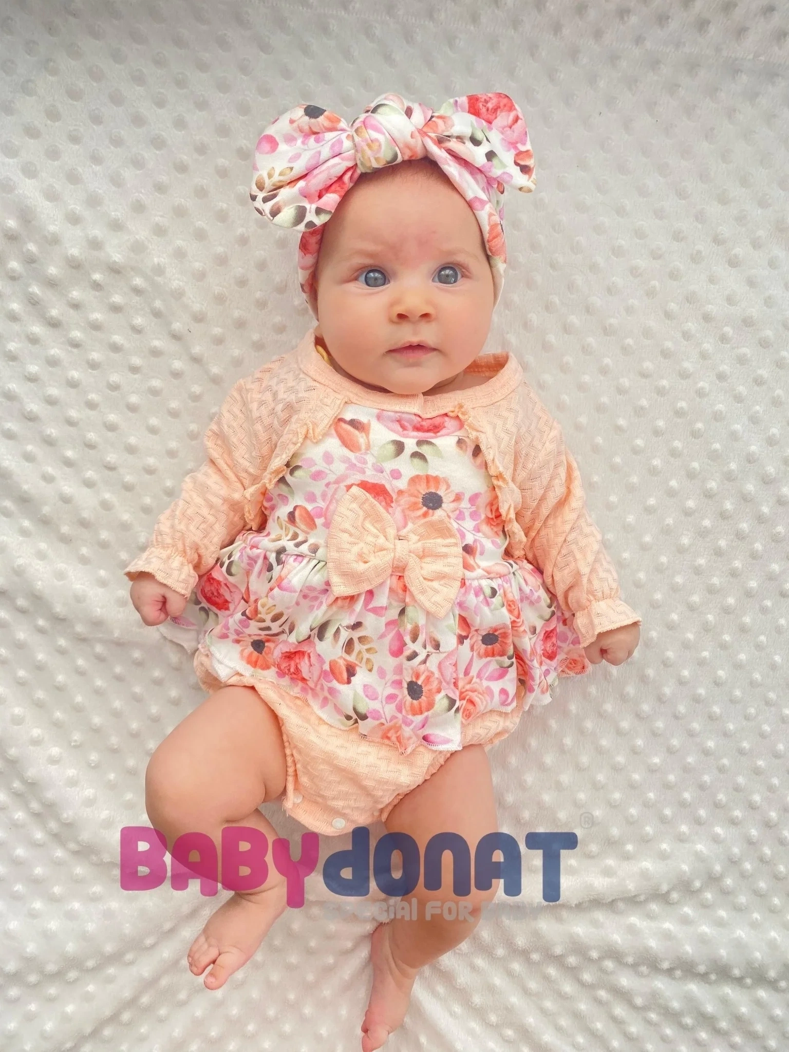 Bahar Çiçekleri Desenli Bandanalı Kız Bebek Romper