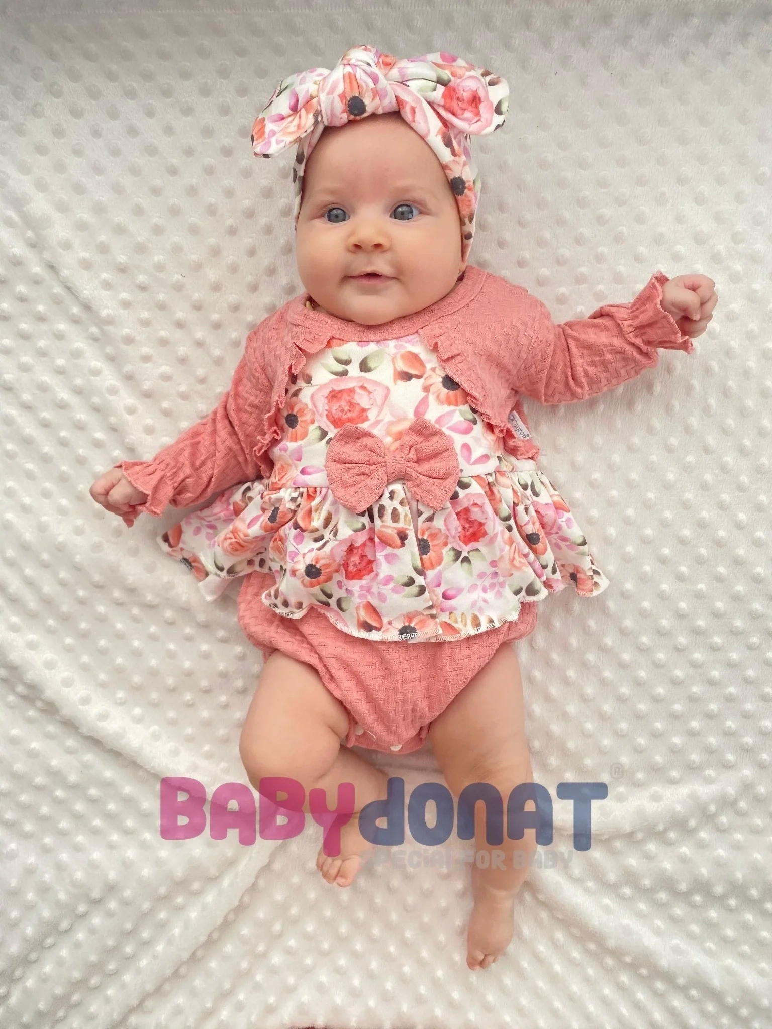 Bahar Çiçekleri Desenli Bandanalı Kız Bebek Romper