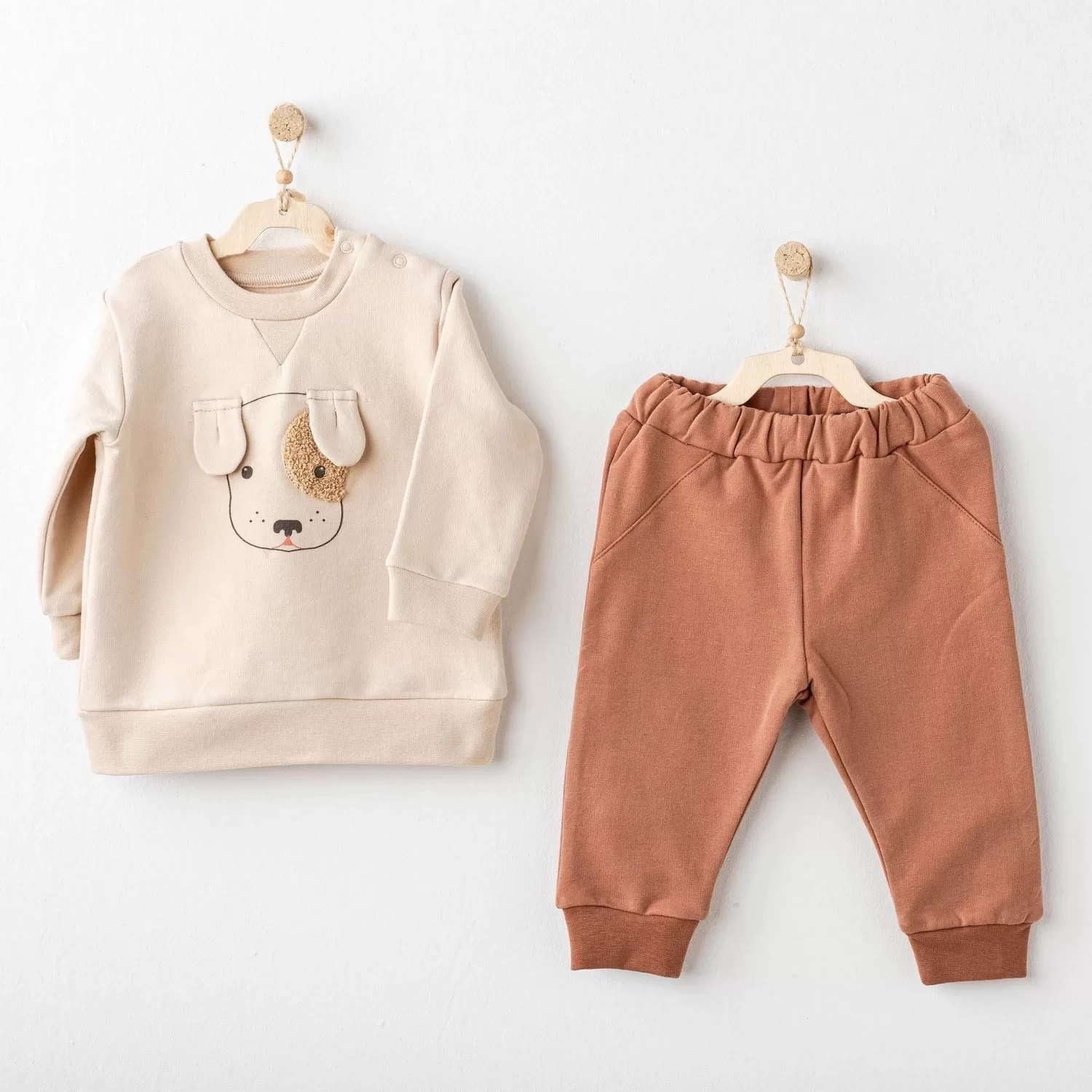 Basic 2li Bebe Takım Beige