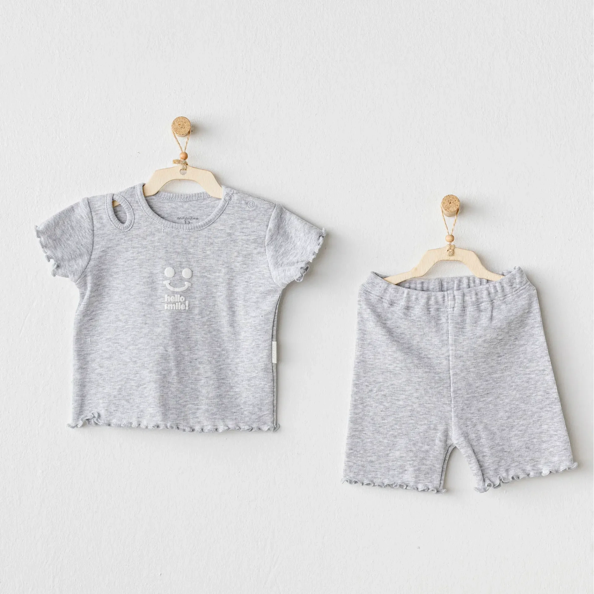 Basic 2li Takım Grey Melange